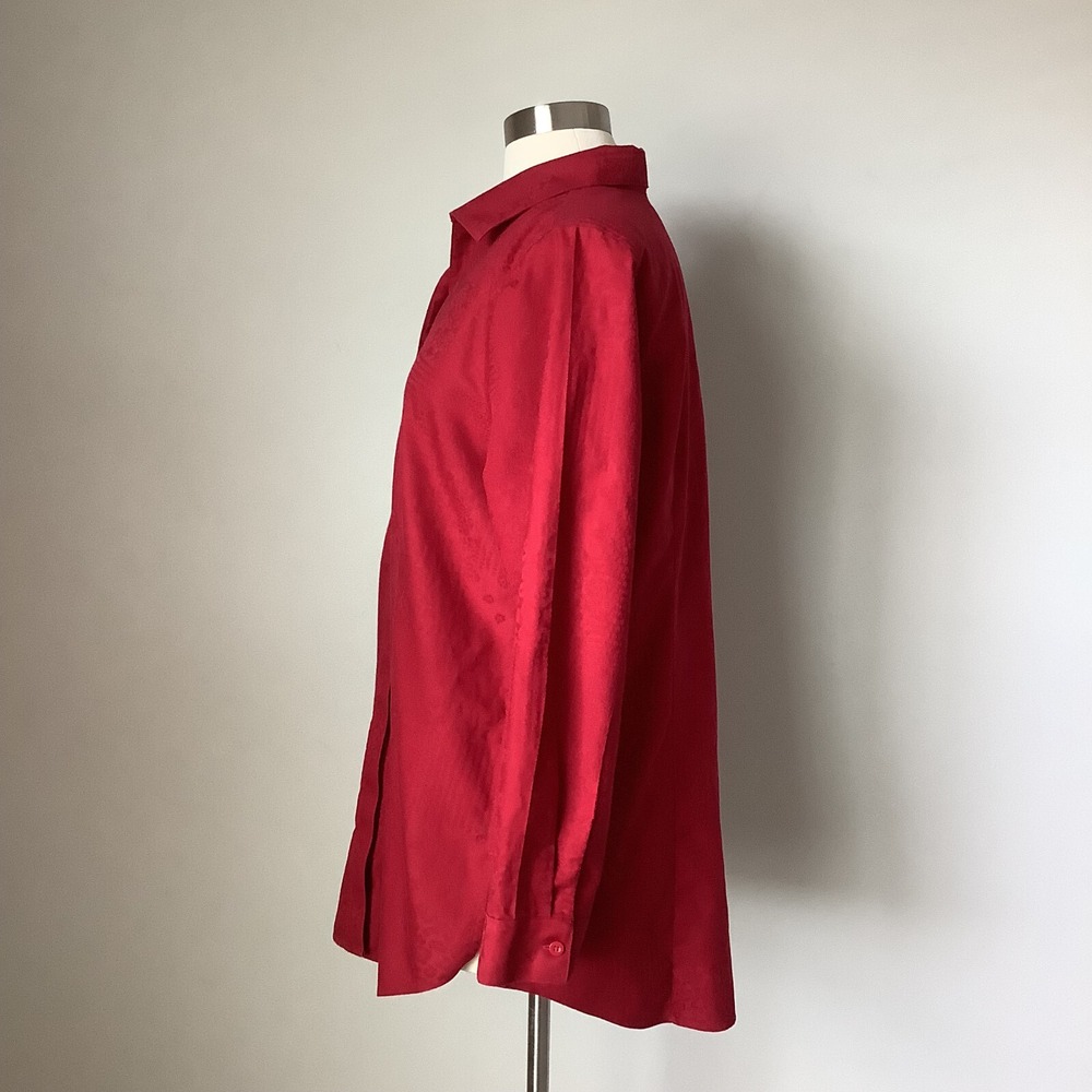 Chico's Womens Tunic Shirt Size 1 No-Iron Sateen Winged Collar‎ US Size 8/10 - Picture 8 of 16